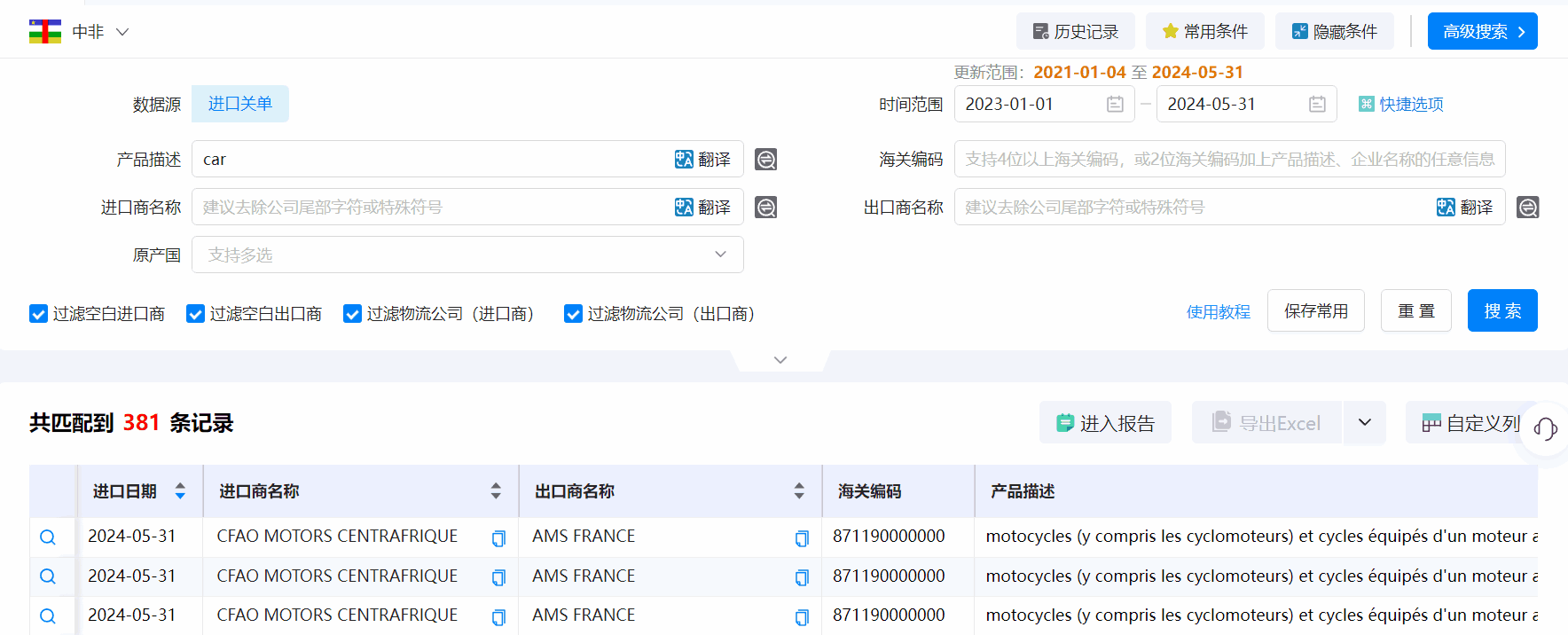 中非海关数据,海关数据,圣淘沙dh海关数据