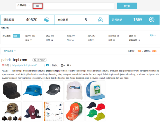 帽子数据,外贸客户,圣淘沙dh贸易